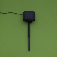 Гирлянда &laquo;Нить&raquo; 10 м, IP44, тёмная нить, 100 LED, свечение зелёное, 2 режима, солнечная батарея