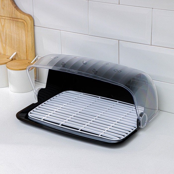 Хлебница «Рондо», 34×26×15,5 см, цвет чёрный Хлебница «Рондо», 34×26×15,5 см, цвет чёрный