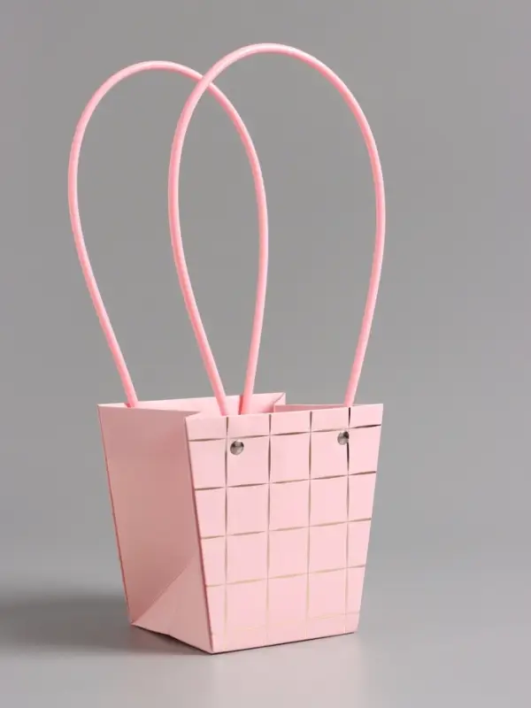 Сумка для цветов розовая влагостойкая, 13x9.5x13&plusmn;5% см