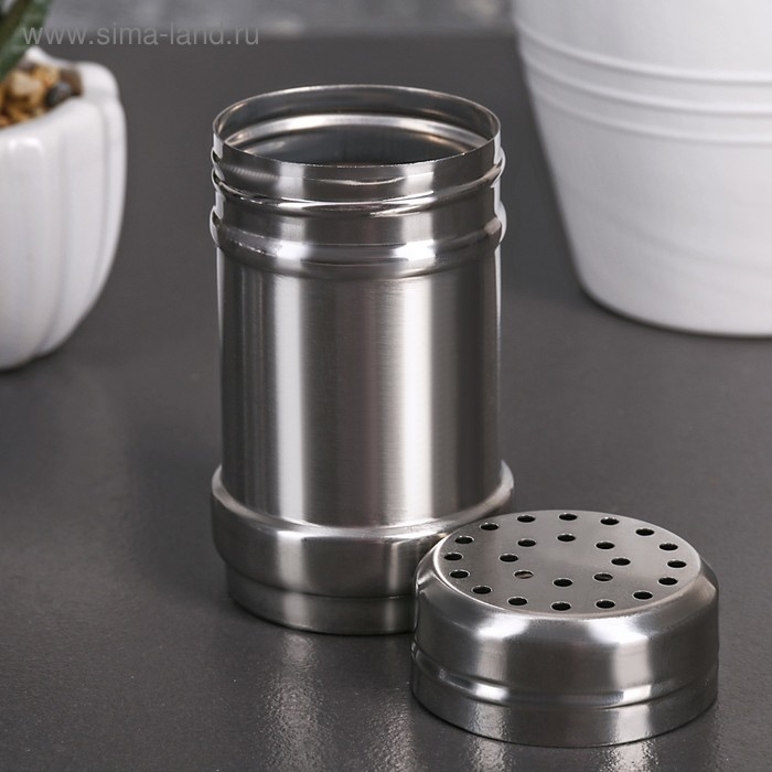 Солонка из нержавеющей стали &laquo;Металлик Сито&raquo;, 120 мл, 4&times;8 см, цвет серебряный