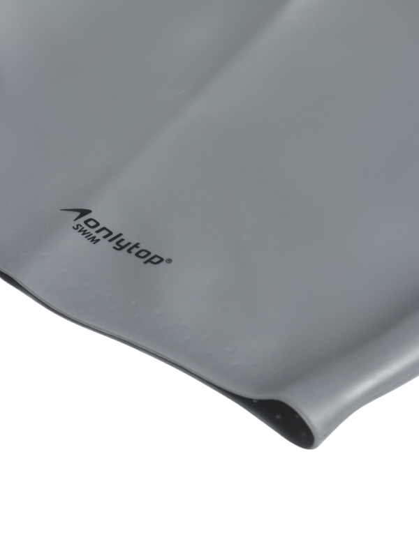 Шапочка для плавания силиконовая для длинных волос, цвет серый