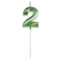 Свеча в торт на шпажке &laquo;Цифра 2&raquo;, зеленая, 5 см