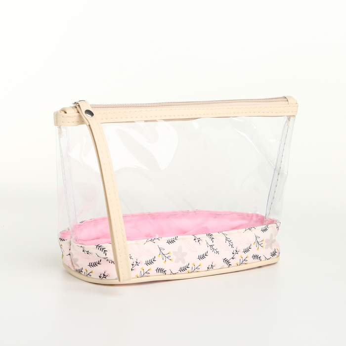 Набор косметичек 2 в 1 на молнии, цвет бежевый Набор косметичек 2 в 1 на молнии, цвет бежевый