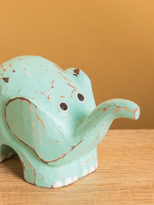 Сувенирный набор &laquo;Милые слоники&raquo;, 12 см, 10 см, 9 см, дерево, бирюзовый