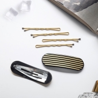 Невидимка для волос "Герти" (набор 10 шт) полосы, 5 см, золото Невидимка для волос "Герти" (набор 10 шт) полосы, 5 см, золото