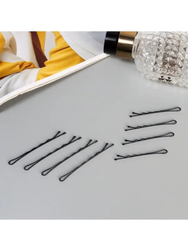 Невидимка для волос &laquo;Глория&raquo;, набор 40 шт., девчонка, 5.5 и 4.5 см, чёрная