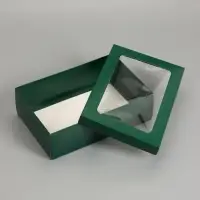 Коробка складная &laquo;Армейский зелёный&raquo;, с окном  30 х  20 х 9 см