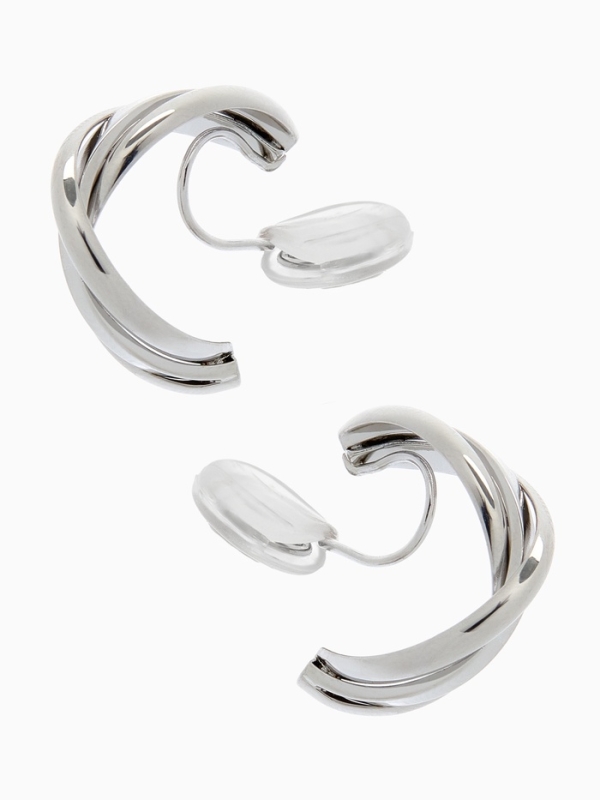 Клипсы &laquo;Тренд&raquo; полукруг, цвет серебро