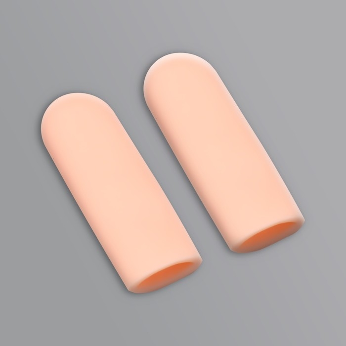 Напальчники для защиты пальцев, силиконовые, 2 шт, цвет бежевый Напальчники для защиты пальцев, силиконовые, 2 шт, цвет бежевый