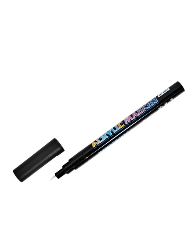 Набор маркеров акриловых 2 штуки, черный/белый, конусный наконечник 0,7мм