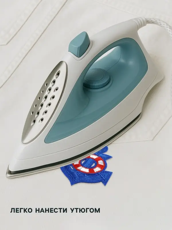 Термоаппликация &laquo;Якорь&raquo;, 6&times;5 см, синяя