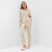 Комплект (сорочка, брюки) женский MINAKU: Light touch цвет бежевый, р-р 46 Комплект (сорочка, брюки) женский MINAKU: Light touch цвет бежевый, р-р 46