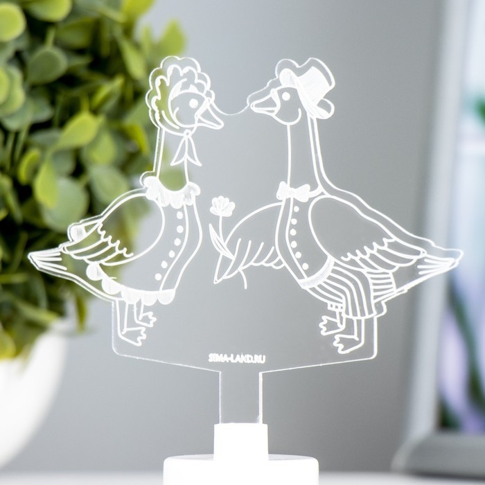 Светильник "Гуси" LED RGB 6 цветов от батареек LR1130, 3шт 11х9,5 см RISALUX