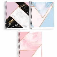 Тетрадь А5, 96 листов на спирали, 3 шт. &laquo;Мрамор&raquo; МИКС