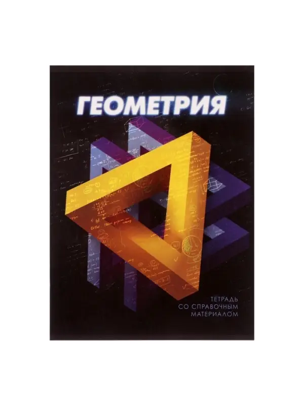 Тетрадь предметная 48 листов в клетку Calligrata &laquo;3D. Геометрия&raquo;, серые листы