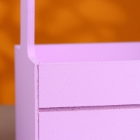 Кашпо деревянное 25.5×15×30 см "Аром", ручка канат, Сиреневый Кашпо деревянное 25.5×15×30 см "Аром", ручка канат, Сиреневый