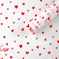 Плёнка для цветов упаковочная тишью влагостойкая «Люблю», белая, 0.6 x 10 м Плёнка для цветов упаковочная тишью влагостойкая «Люблю», белая, 0.6 x 10 м