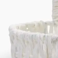 Набор корзин 3 шт пластик 20х20х11 17х17х9 14х14х7 см ручка h=10см белый круг