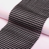 Лента с имитацией страз, 12 см, 9 &plusmn; 1 м, цвет чёрный