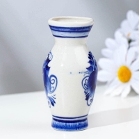 Ваза гжель &laquo;Сувенирная&raquo;, бело-синяя, керамика, 8,5 см,