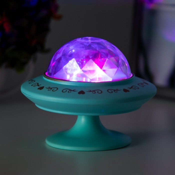 Ночник-проектор Ночник-проектор "Фьюжн" LED 3хLR44 диско, голубой 12х12х10 см RISALUX
