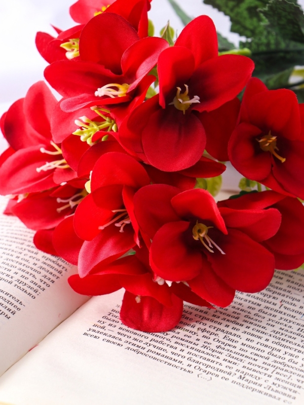 Букет "Нарцисс махровый" 32 см, микс