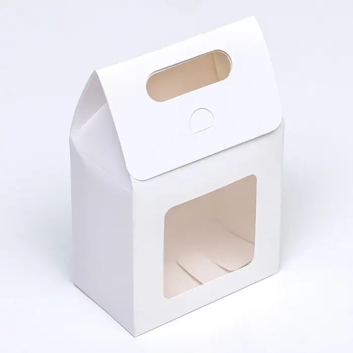 Коробка-пакет с окном, белый, 15&times;10&times;6 см