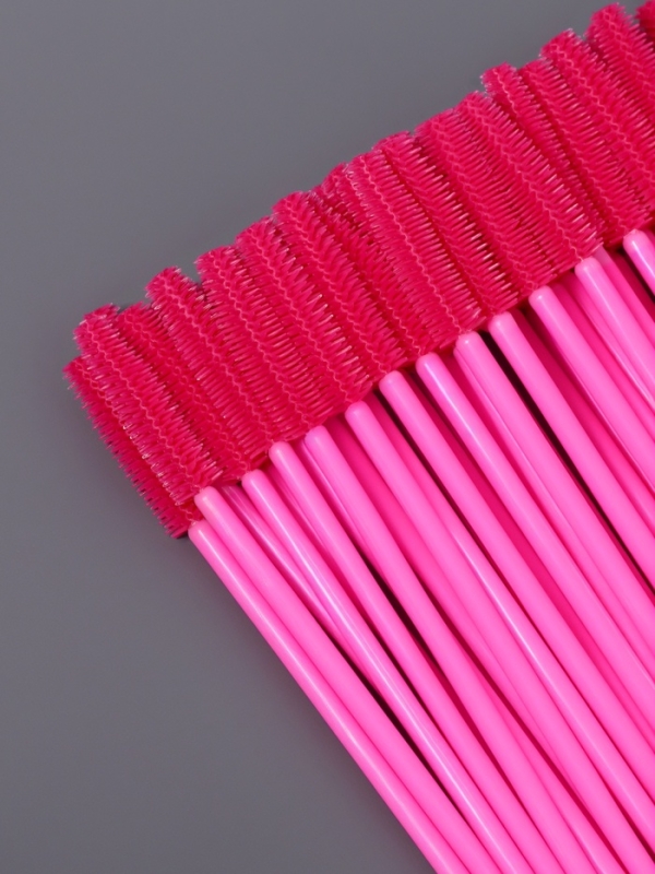 Щёточки для бровей и ресниц, силиконовые, набор - 50 шт, 10,5 см, цвет розовый Щёточки для бровей и ресниц, силиконовые, набор - 50 шт, 10,5 см, цвет розовый