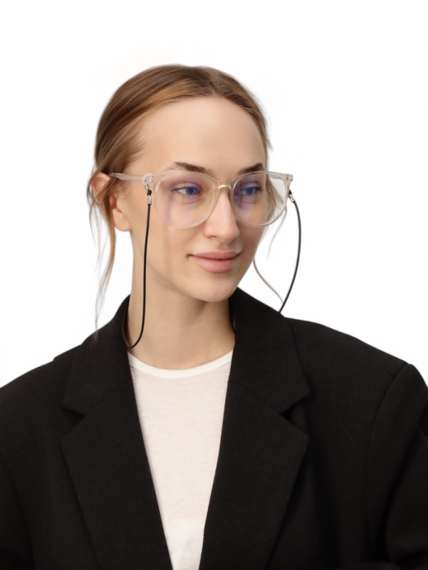 Шнурок для очков на шею 70 см силиконовый, черный