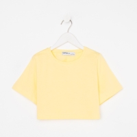 Футболка для девочки укороченная KAFTAN "Selfie", рост 164-170, цвет жёлтый