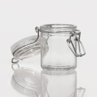 Банка стеклянная для хранения сыпучих продуктов Доляна &laquo;Оптима&raquo;, 50 мл, 6,5&times;4,5&times;6 см, с бугельным замком