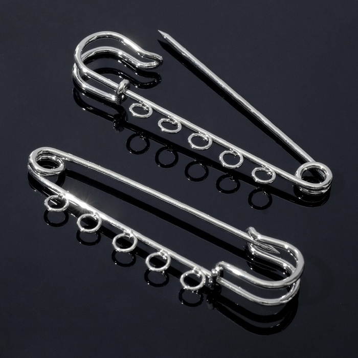 Булавка для подвесок PO-065, №04 (набор 2 шт.) 65&times;5 мм, цвет серебро