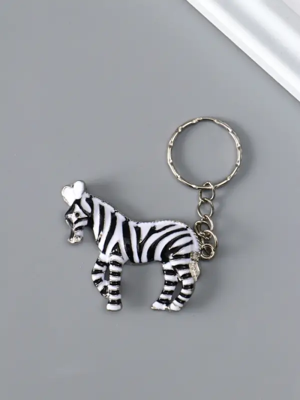 Брелок металл, эмаль "Зебра" 4х4,8х0,5 см