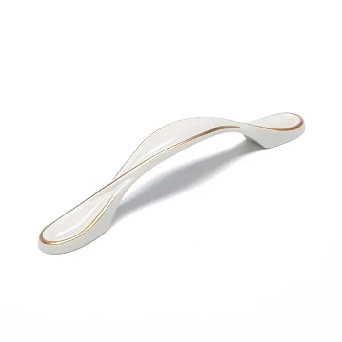 Ручка-скоба мебельная PC181BL, м/о 96 мм, белая