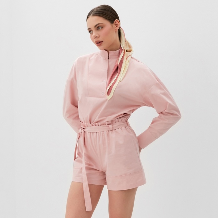 Комплект женский (блузка, шорты) MINAKU: Enjoy цвет розовый, р-р 44