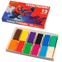 Пластилин 12 цветов 180 г &laquo;Супергерой&raquo;, Человек-паук