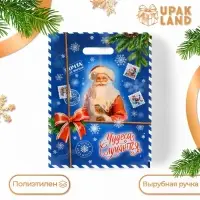 Пакет &laquo;Почта от деда мороза&raquo;, полиэтиленовый с вырубной ручкой, 30&times;40 см