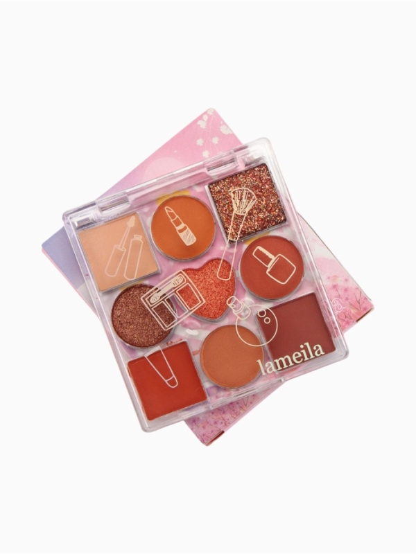 Тени для век 9 цветов, матовые и с шиммером, водостойкие