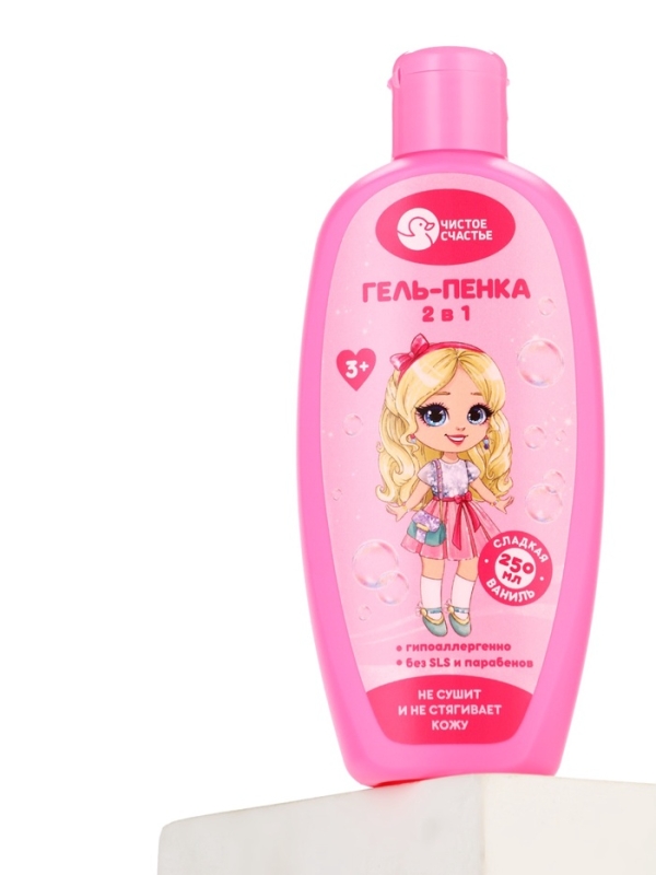 Сказочная пена для ванны для девочки, аромат сладкой ванили, 250 мл.