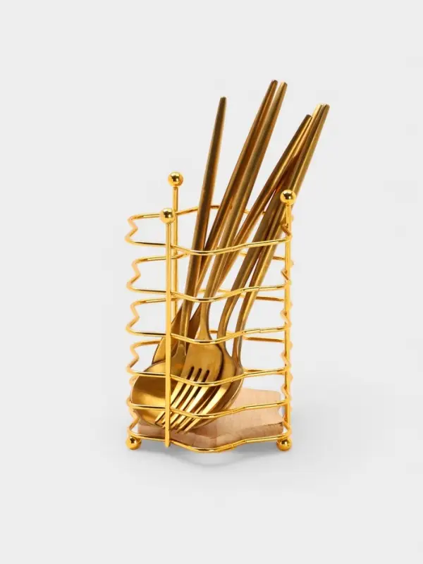 Сушилка для столовых приборов "Старлайт" 11*11*15,5 см, цвет золотой