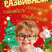 Новогодний набор раскрасок, 4 шт., Синий трактор