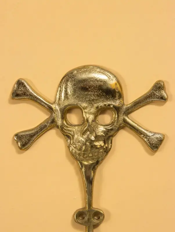 Крючок настенный &laquo;Весёлый Роджер&raquo;, 22&times;13.5&times;5.5 см, алюминий, золото