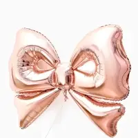 Воздушный шар фольгированный 50" "Бант" цвет розовое-золото