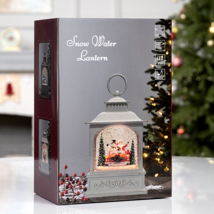 Фигура светодиодная &laquo;Рождество&raquo;, 21х13.3х8.1 см, музыка, батарейки ААх3 (не в комплекте), USB, свечение тёплое белое