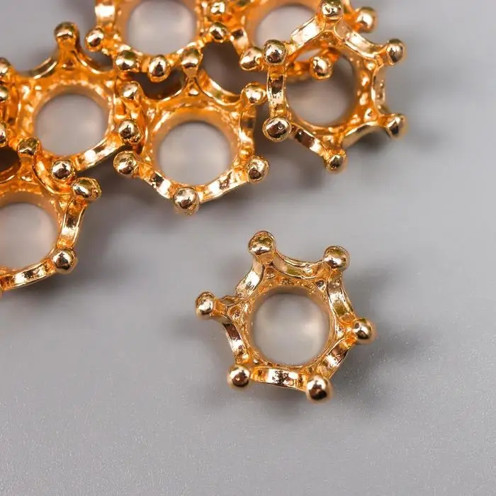 Декор для творчества металл "Корона" золото 0,6х1,3х1,3 см