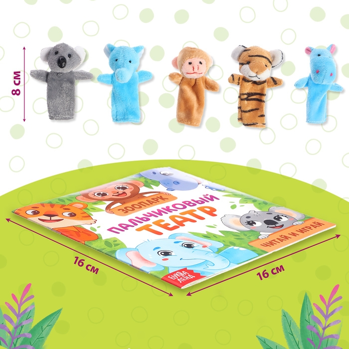 Набор &laquo;Пальчиковый театр. Зоопарк&raquo;, сказка, 5 игрушек, 3+