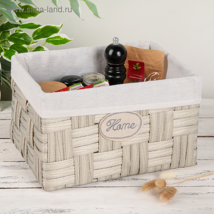 Корзина для хранения Доляна &laquo;Уютный дом&raquo;, 30&times;24&times;17 см, цвет серый