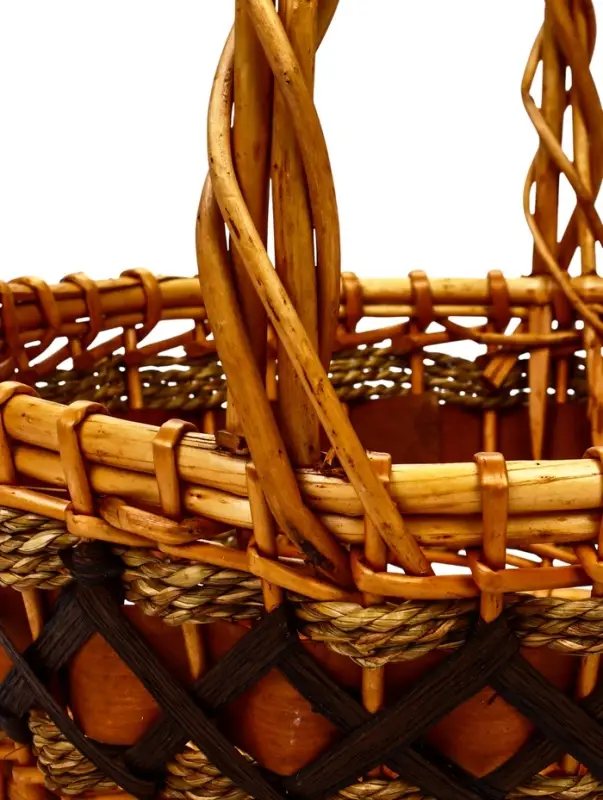 Корзина плетёная для хранения София, ива, круглая, бежевая, набор 3 шт.