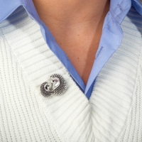 Брошь &laquo;Ёжики&raquo; мини, цвет чернёного серебра