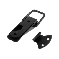 Замок-защелка на ящик, 6,5 см, железный, цвет черный, с проушиной, 4 шт